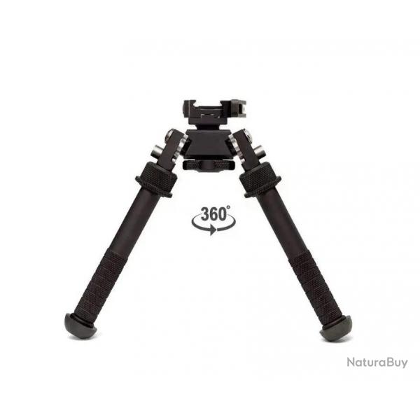 Bipied tactique rotatif et pivotant avec fixation attache rapide pour rail picatinny