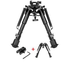 Bipied Métal pour rail picatinny et grenadière avec adaptateur pour rail picatinny