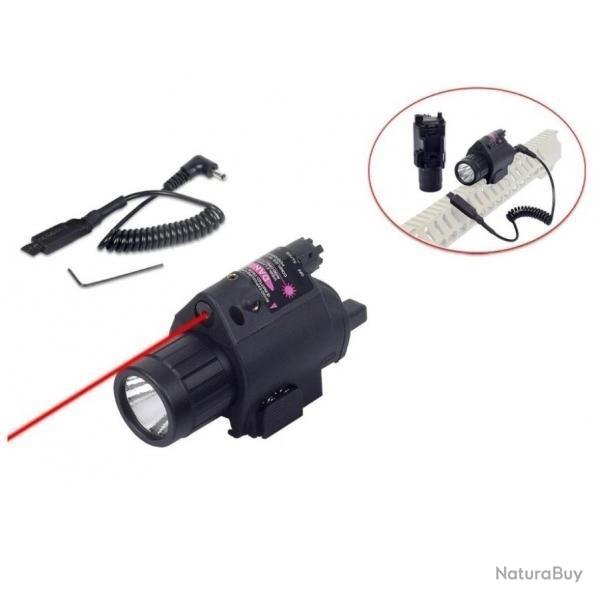 Lampe Laser rouge tactique et led 300 Lumens pour rail picatinny