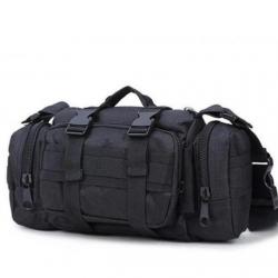Sac à bandoulière type militaire étanche de couleur noir