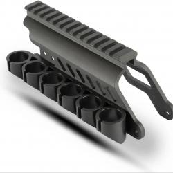 Montage rail picatinny et porte cartouche pour Fusil à pompe Mossberg Maverick 88 / 500 / 590
