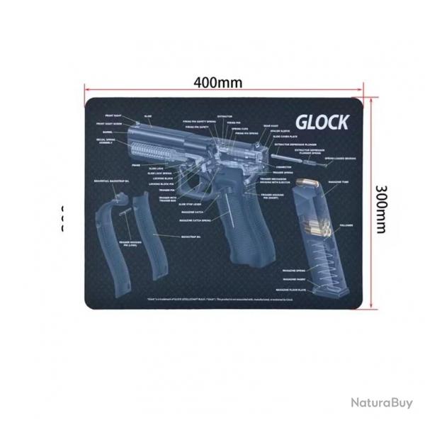 Tapis de dmontage et nettoyage Glock en 3D: 40 x 30 cm