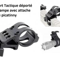 Support tactique de lampe déporté avec fixation rapide pour rail picatinny