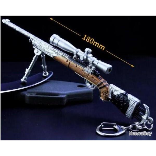 Miniature Sniper M24 porte clef mtal 18 cm dcor bois