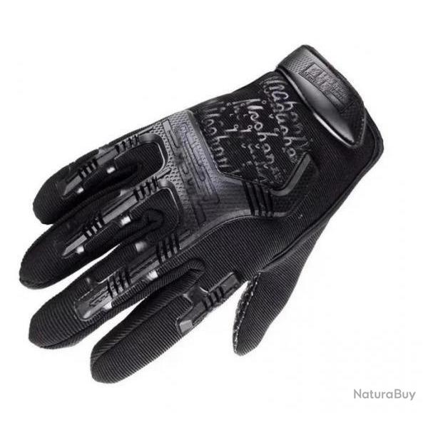 Gants tactiques antidrapants noirs taille M