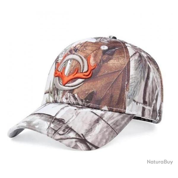 Casquette de chasse Camo blanc tte de cerf