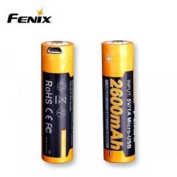 Batterie 18650 FENIX - 3.6V - 2600mAh - rechargeable USB