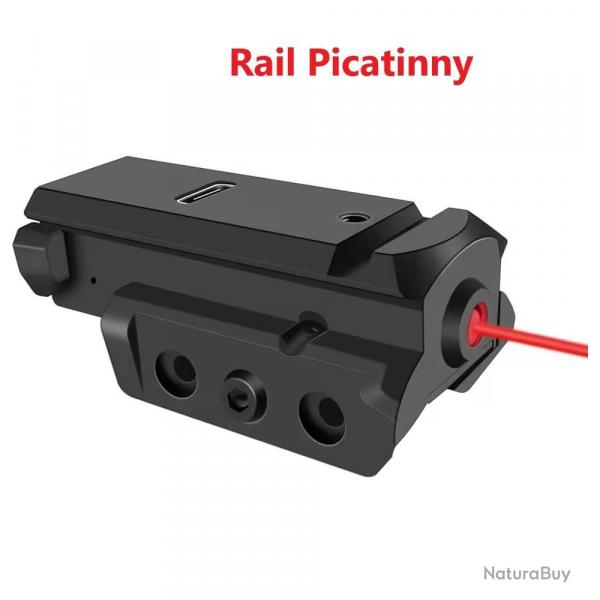 Laser rouge rechargeable pour rail picatinny