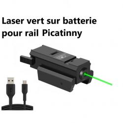 Laser vert rechargeable pour rail picatinny