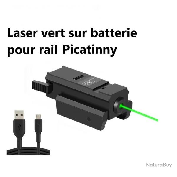 Laser vert rechargeable pour rail picatinny