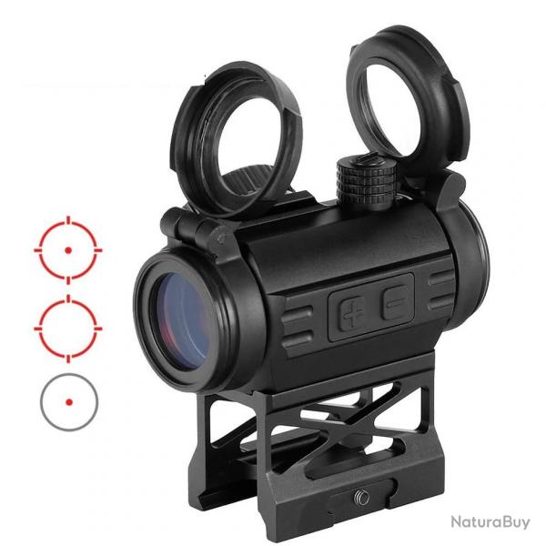 Red Dot 2MOA multi-rticules pour tous calibres avec lvateur tunnel pour rail picatinny