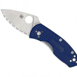 COUTEAU SPYDERCO AMBITIOUS BLEU A DENTS