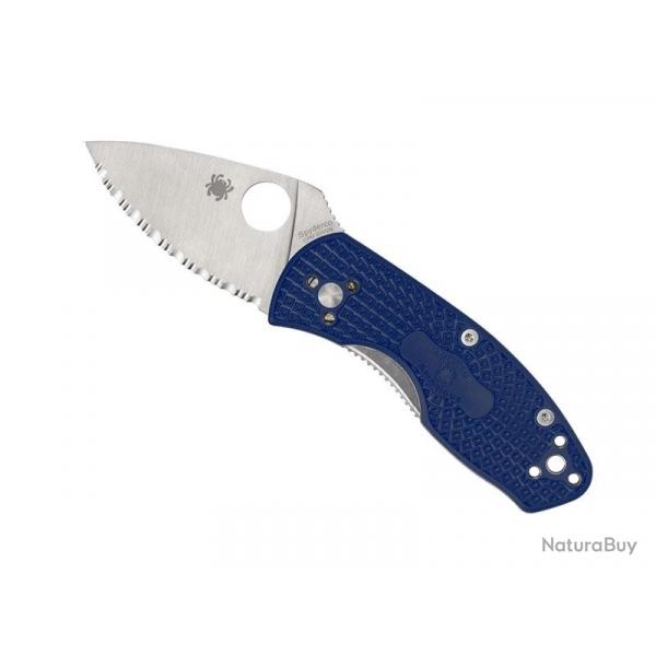 COUTEAU SPYDERCO AMBITIOUS BLEU A DENTS