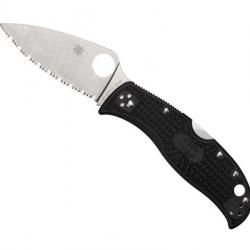 COUTEAU SPYDERCO LEAFJUMPER NOIR A DENTS