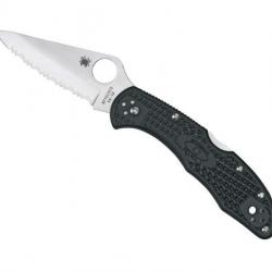 COUTEAU SPYDERCO DELICA 4 NOIR A DENTS