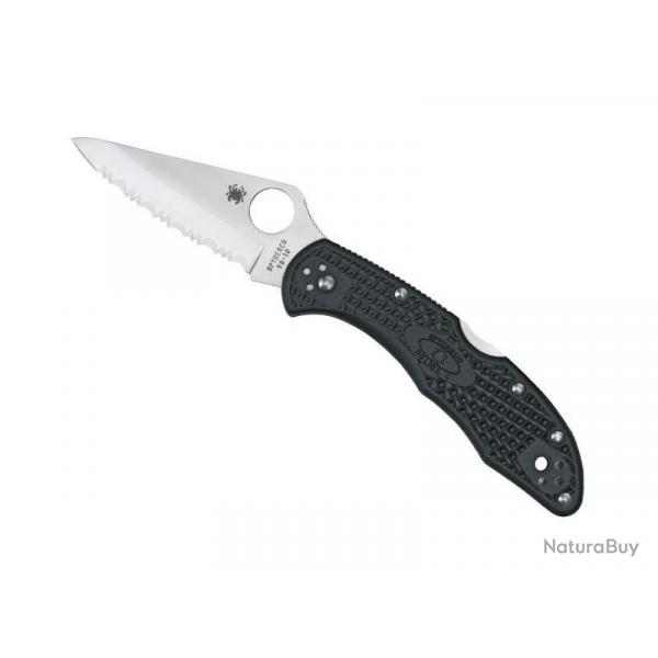 COUTEAU SPYDERCO DELICA 4 NOIR A DENTS