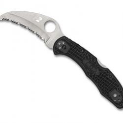 COUTEAU SPYDERCO TASMAN SALT 2 NOIR A DENTS