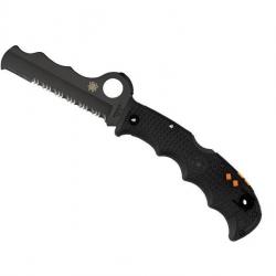 COUTEAU SPYDERCO ASSIST LAME NOIRE 3/4 DENTEE