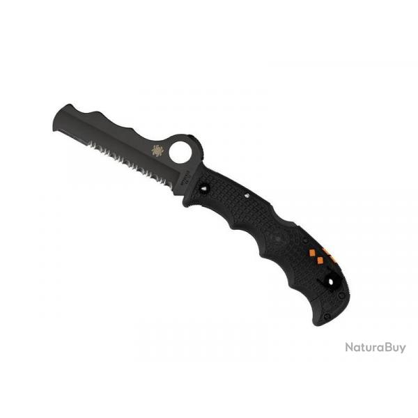 COUTEAU SPYDERCO ASSIST LAME NOIRE 3/4 DENTEE