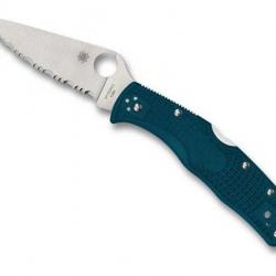 COUTEAU SPYDERCO ENDELA K390 BLEU A DENTS