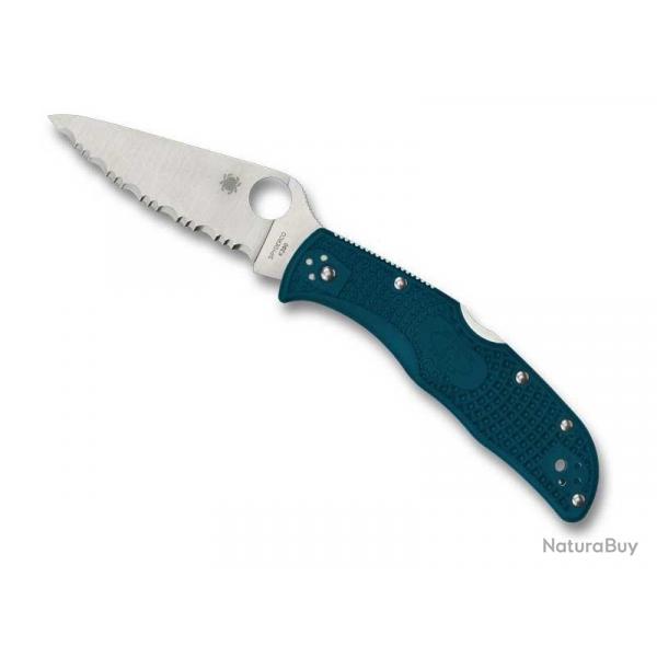 COUTEAU SPYDERCO ENDELA K390 BLEU A DENTS