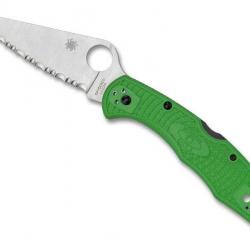 COUTEAU SPYDERCO SALT 2 VERT A DENTS