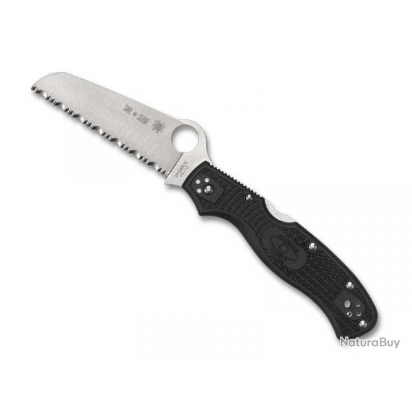 COUTEAU SPYDERCO RESCUE 3 THIN RED LINE NOIR A DENTS