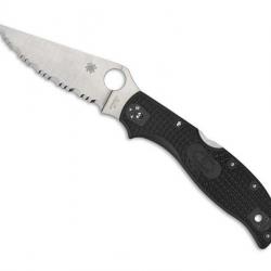 COUTEAU SPYDERCO RESCUE 3 THIN RED LINE NOIR A DENTS NOIR