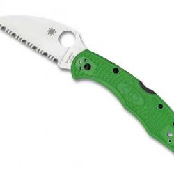 COUTEAU SPYDERCO SALT 2 WHARNCLIFFE VERT A DENTS