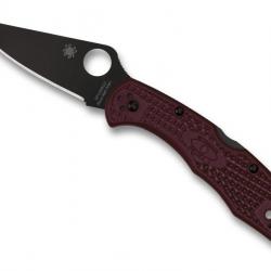 COUTEAU SPYDERCO DELICA 4 BORDEAUX LAME NOIRE SPRINT