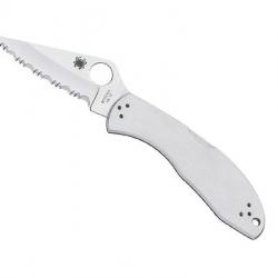 COUTEAU SPYDERCO DELICA 4 TOUT INOX A DENTS