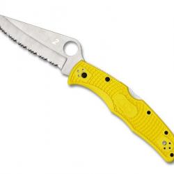 COUTEAU SPYDERCO PACIFIC SALT 2 JAUNE A DENTS