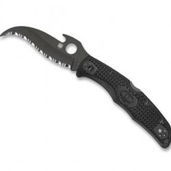 COUTEAU SPYDERCO MATRIARCH 2 WAVE LAME NOIRE