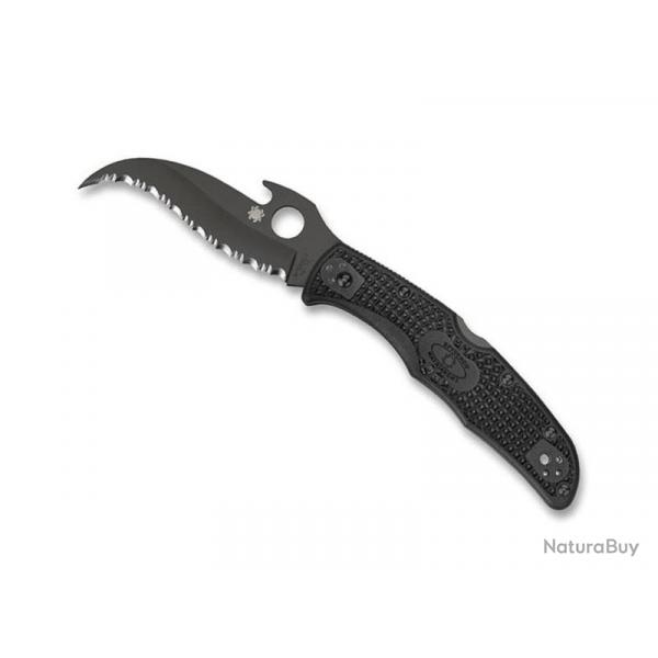 COUTEAU SPYDERCO MATRIARCH 2 WAVE LAME NOIRE