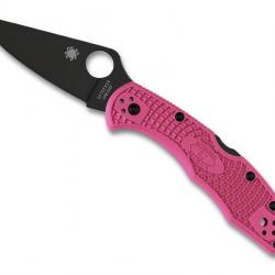 COUTEAU SPYDERCO DELICA 4 ROSE LAME NOIRE