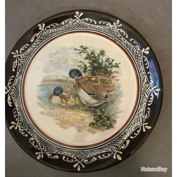 Assiette - platSigne Geissert botaniste et naturaliste alsacien  taille 32 cm