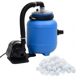 Pompe de filtration de piscine Noir et bleu 4 m³/h alsavelo