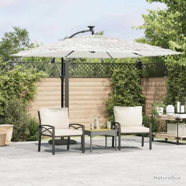 Parasol de jardin avec mt en acier blanc 269x269x235 cm alsavelo