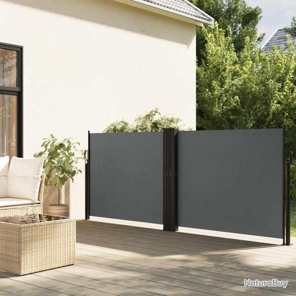 Auvent latral rtractable anthracite 100x1000 cm alsavelo