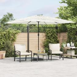 Parasol de jardin avec mât en acier blanc 290x290x238 cm alsavelo