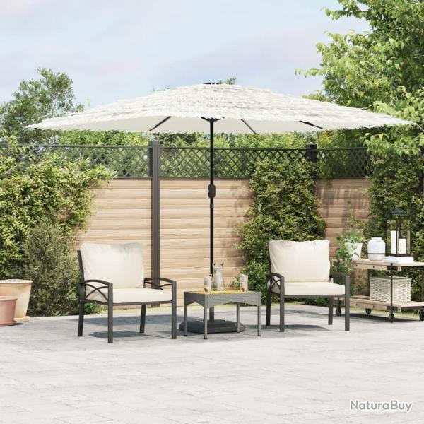 Parasol de jardin avec mt en acier blanc 290x290x238 cm alsavelo