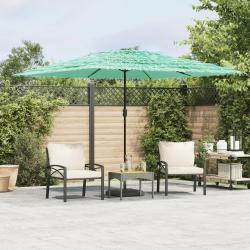 Parasol de jardin avec mât en acier vert 290x290x238 cm alsavelo