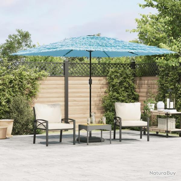 Parasol de jardin avec mt en acier bleu 290x290x238 cm alsavelo