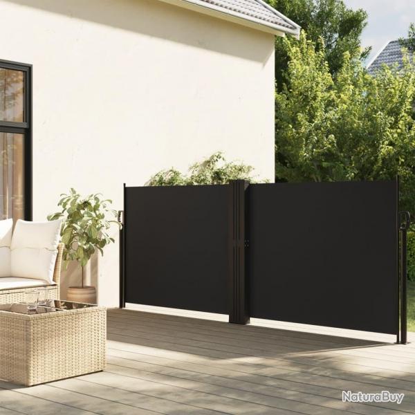 Auvent latral rtractable noir 120x1200 cm alsavelo
