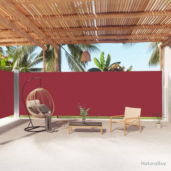 Auvent latral rtractable Rouge 200x1000 cm alsavelo