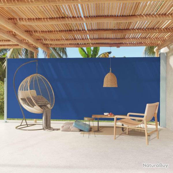 Auvent latral rtractable de patio 220x600 cm Bleu alsavelo