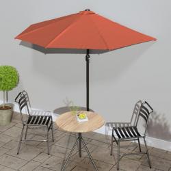 Parasol de balcon et mât en aluminium Terre cuite 270x144x222cm alsavelo