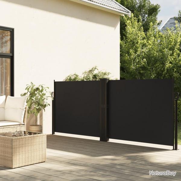 Auvent latral rtractable noir 140x600 cm alsavelo