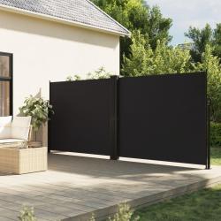 Auvent latéral rétractable noir 160x600 cm alsavelo