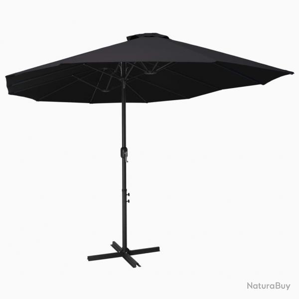 Parasol d'extrieur et poteau en aluminium 460x270 cm Noir alsavelo